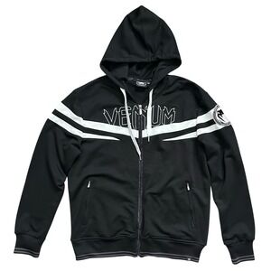 Venum Sharp Full Zip Hoodie Black White MMA Training Sweatshirt Men's‎ XXL READ